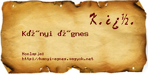 Kányi Ágnes névjegykártya